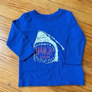 Cat & Jack Blue Hangry Shark Long Sleeve Tee